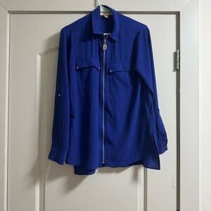 Blue zip up Michael Kors XS top!